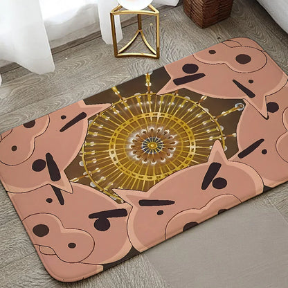 B-Buriburi-zaemon Floor Mat Graphic Printed Flannel Doormats For Bathroom Kitchen Entrance Carpet Home Decor