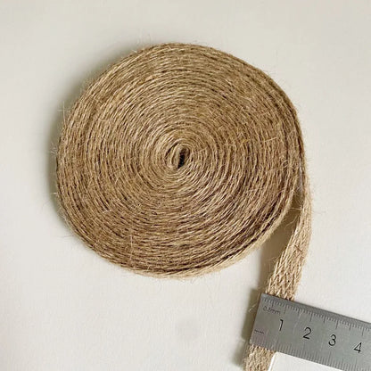 Flat Braided Jute Cords Burlap Ribbon Macrame Handmade DIY Craft Supplies Natural Hemp Rope Twine String Ribbon for Home Decor