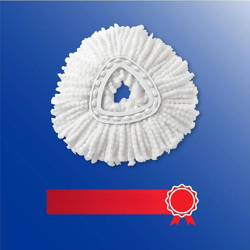 EasyWring Spin Mop Refill - Microfiber, White, Durable Clean