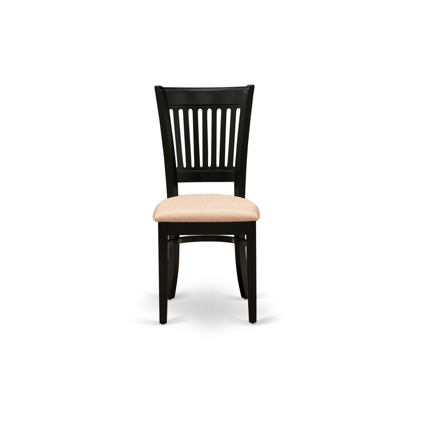 EAST WEST FURNITURE - AMVA5-BLK-C - 5-Pc Dining Room Table Set- 4 Kitchen Chair and Modern dining room table - Linen Fabric Seat and Slatted Chair Back (Black Finish)