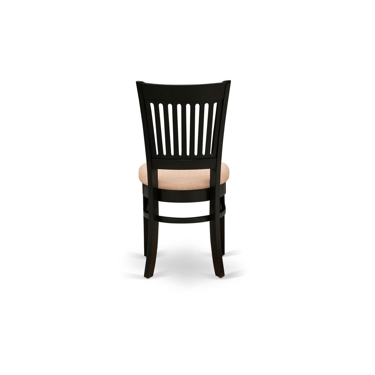 EAST WEST FURNITURE - ANVA5-BLK-C - 5-Pc Dinette Room Set- 4 Wooden Chair and Modern dining room table - Linen Fabric Seat and Slatted Chair Back (Black Finish)
