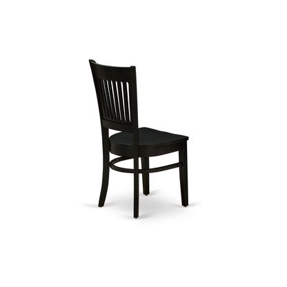 EAST WEST FURNITURE - AMVA3-BLK-W - 3-Pc Dinette Room Set- 2 Modern Dining Room Chair and Kitchen Dining Table - Wooden Seat and Slatted Chair Back (Black Finish)