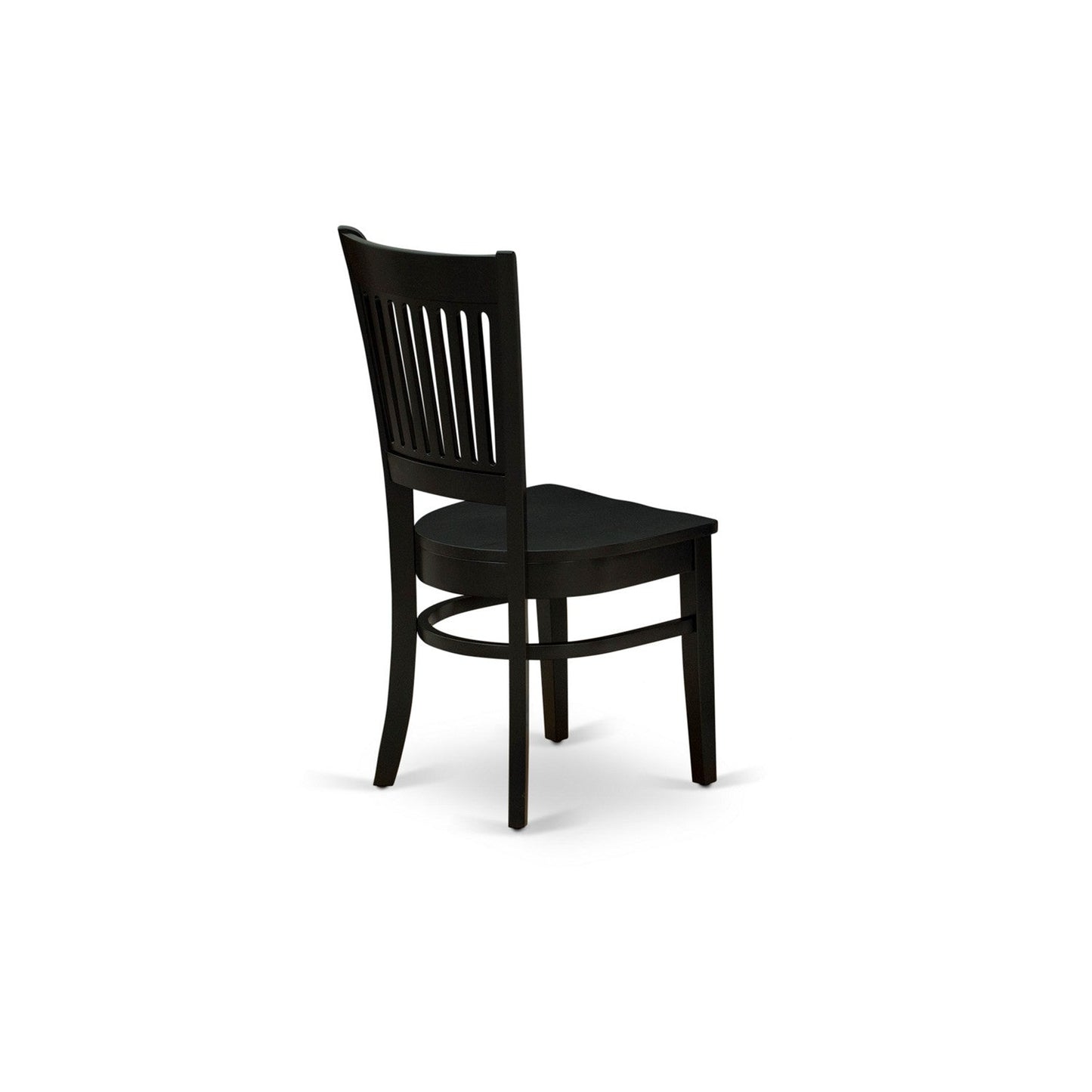 EAST WEST FURNITURE - ANVA5-BLK-W - 5-Pc Dining Room Table Set- 4 dining room chairs and Dining Room Table - Wooden Seat and Slatted Chair Back (Black Finish)