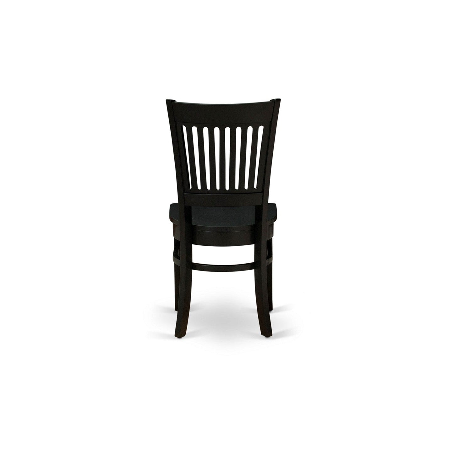 EAST WEST FURNITURE - AMVA5-BLK-W - 5-Piece Kitchen Dining Set- 4 Dining Chair and Modern Round Dining Table - Wooden Seat and Slatted Chair Back (Black Finish)