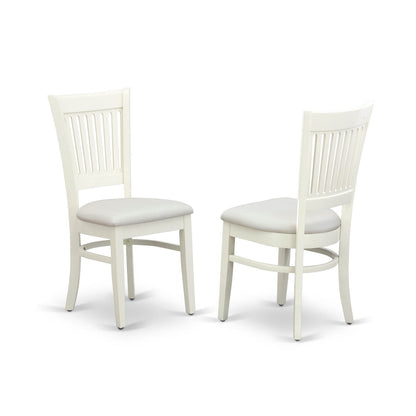 EAST WEST FURNITURE - AVVA7-LWH-W - 7-Piece Kitchen Table Set- 6 Modern Dining Chairs with Wooden Seat and Slatted Chair Back - Removable leaf Kitchen Dining Table - linen white Finish