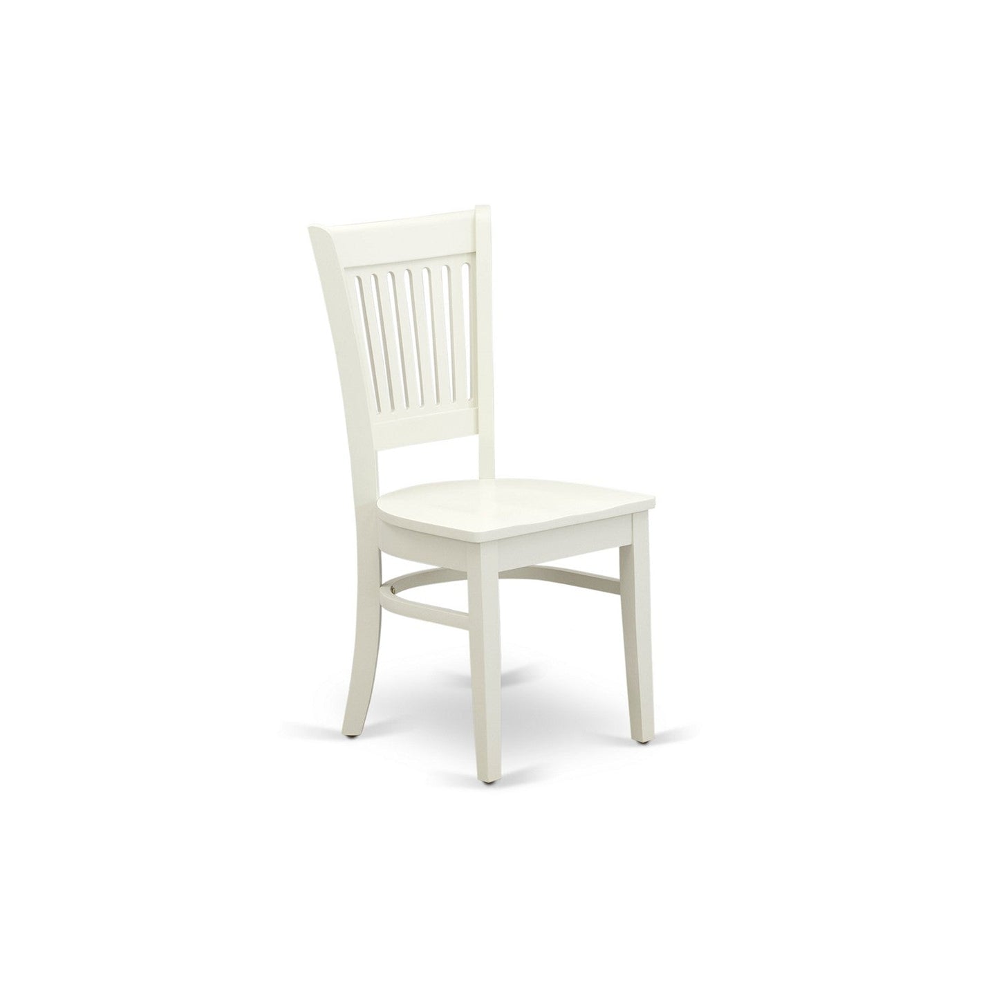 EAST WEST FURNITURE - AMVA5-LWH-W - 5-Pc Dinette Set- 4 dining room chairs and Modern dining room table - Wooden Seat and Slatted Chair Back (linen white Finish)