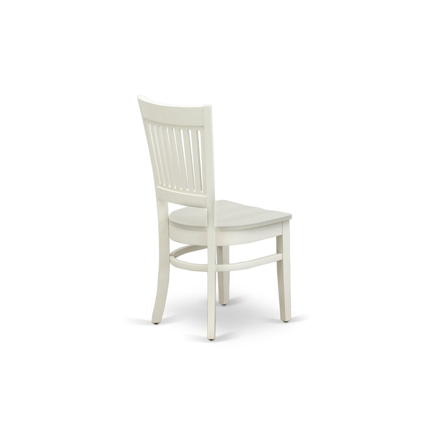 EAST WEST FURNITURE - AMVA3-LWH-W - 3-Pc Dining Room Table Set- 2 Dining Room Chair and Dining Table - Wooden Seat and Slatted Chair Back (linen white Finish)