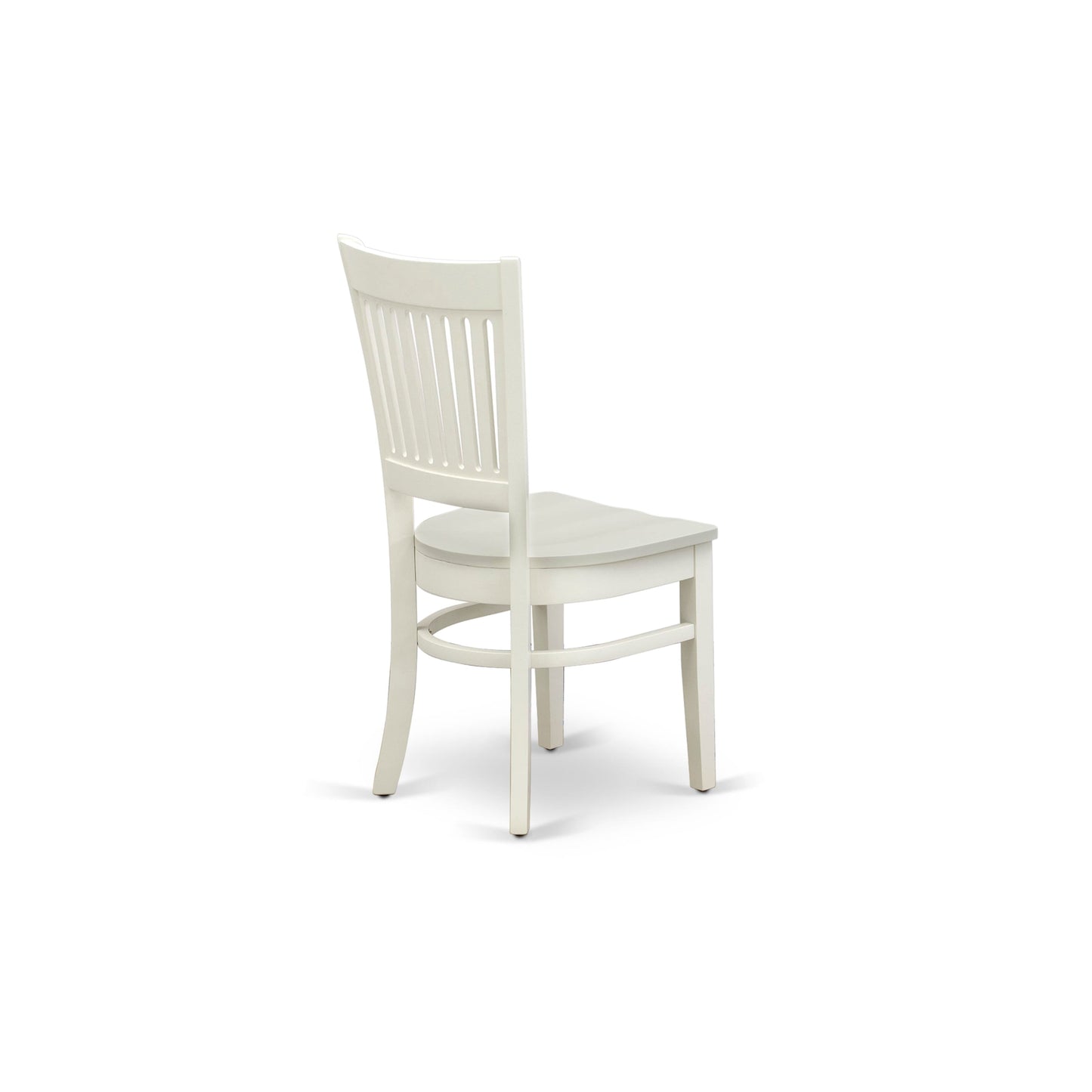EAST WEST FURNITURE - AVVA5-LWH-W - 5-Piece Modern Dining Set- 4 Mid Century Chair with Wooden Seat and Slatted Chair Back - Removable leaf Oval Dining Table - linen white Finish