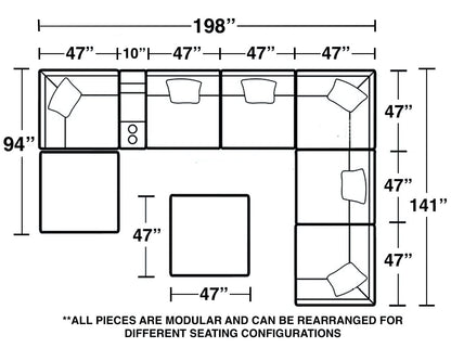 Posh - Modular Sectional And Ottoman