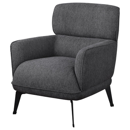Andrea Upholstered Crescent Arm Accent Chair Grey
