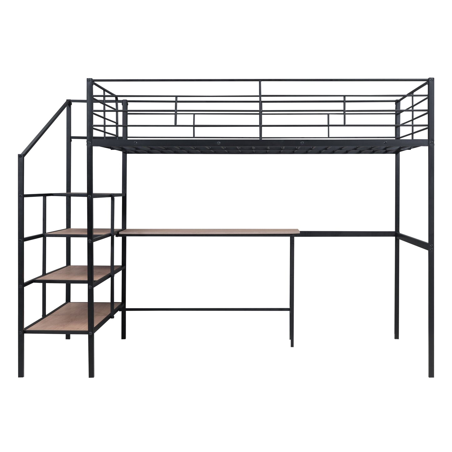 Loft Bed With Desk And Lateral Storage Ladder