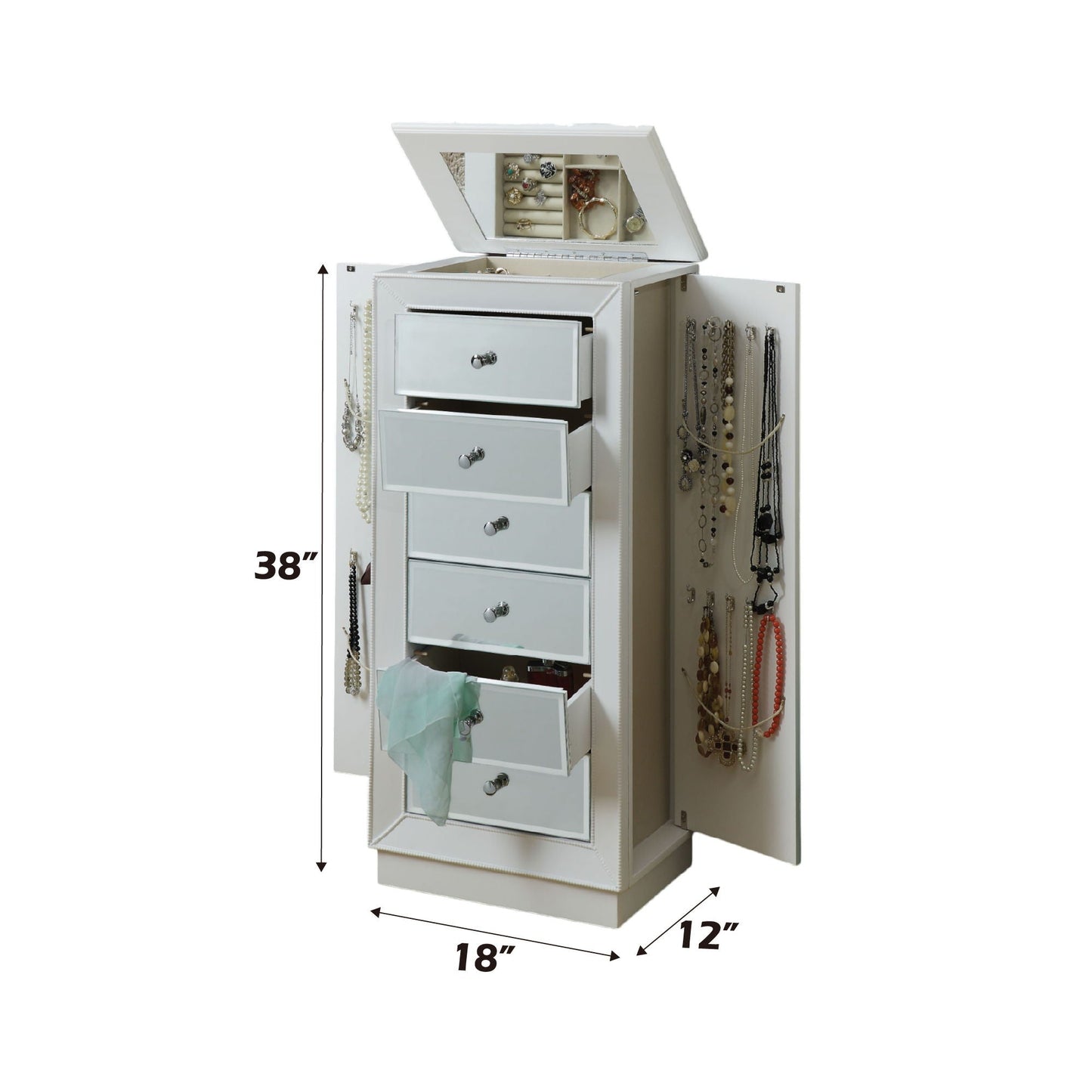 Talor - Jewelry Armoire - White