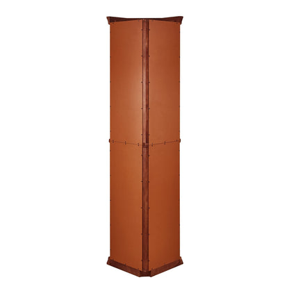 Corner Curio Cabinet With Lights, Adjustable Tempered Glass Shelves, Mirrored Back, Display Cabinet (E26 Light Bulb Not Included)