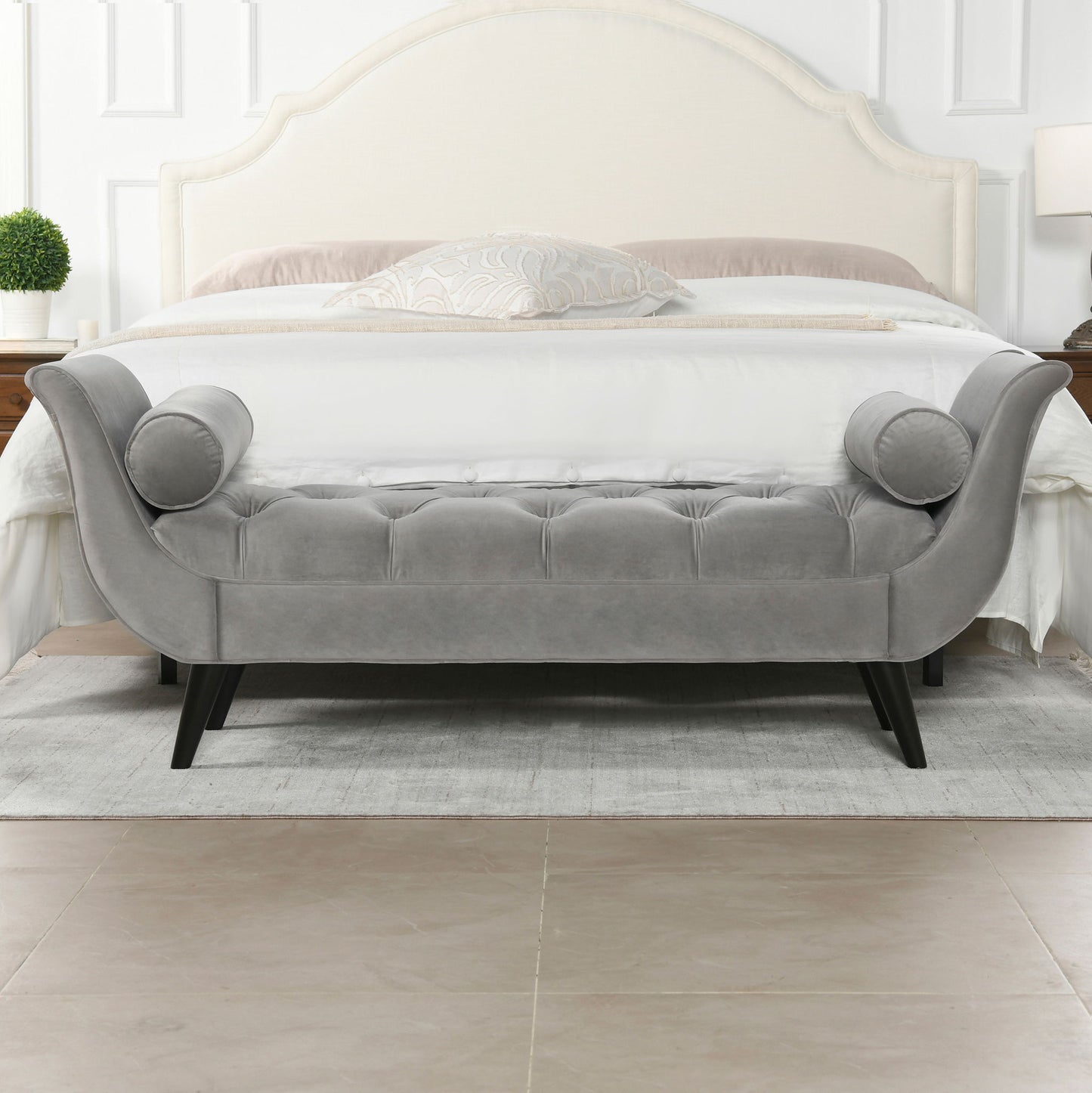 Alma - Tufted Flared Arm Entryway Bench
