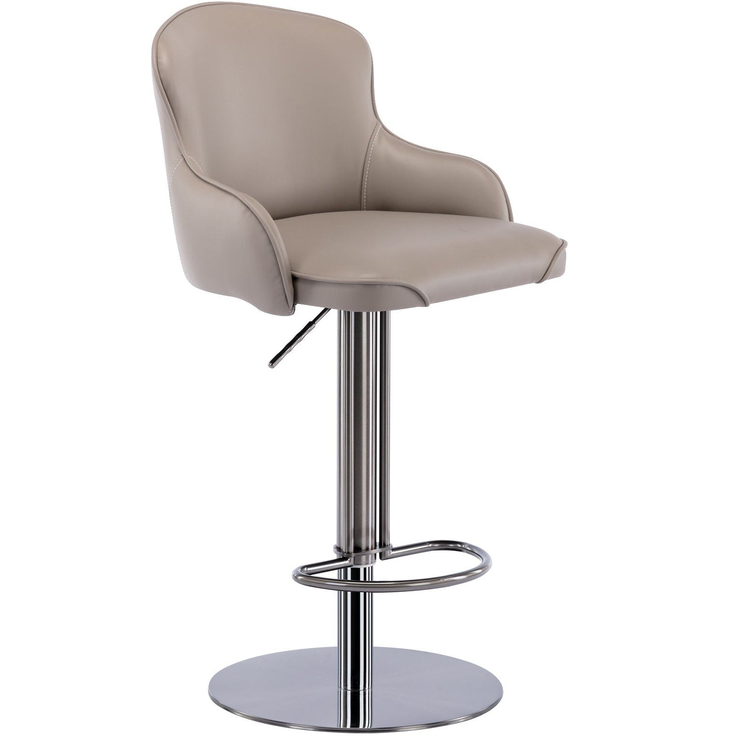 Titanium Stainless Steel Bar Stool, Grade Modern Bar Chair With Backrest, Swivel Adjustable Height For Kitchen Counter And Dining Room