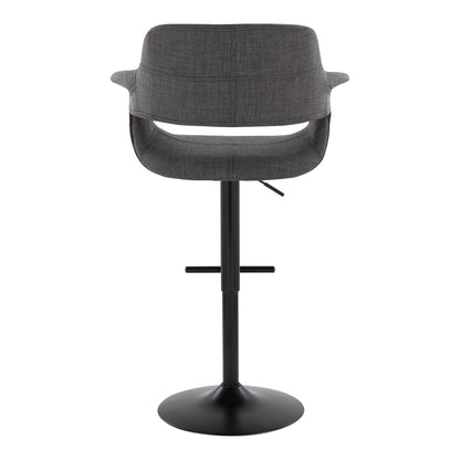 Vintage Flair - Mid Century Modern Adjustable Barstool With Straight T Footrest (Set of 2)