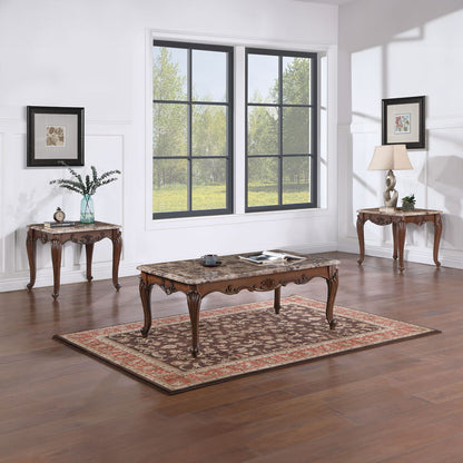 Nayla - End Table - Natural Marble Top & Cherry