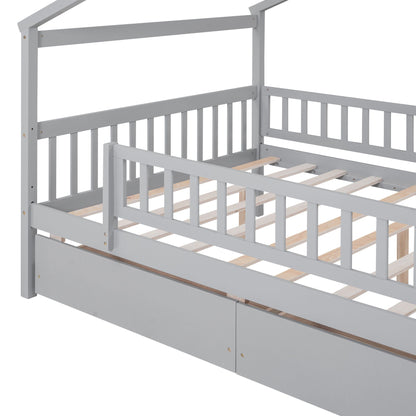 House Bed With 2 Drawers