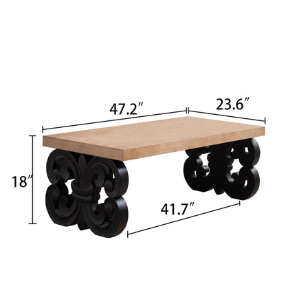 Ornate Scroll Base Coffee Table