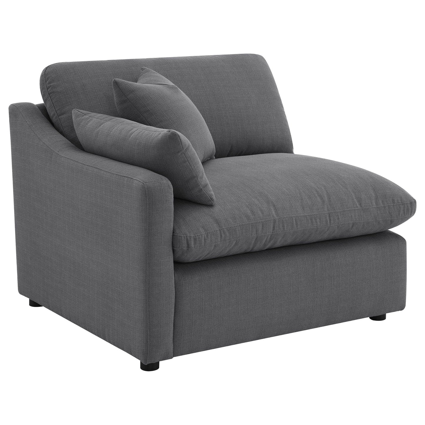 Hobson 4-piece Upholstered Modular Sectional Sofa Charcoal