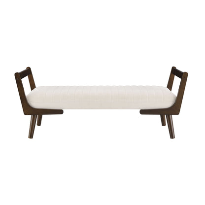 Mid-Century Bench With Wood Legs