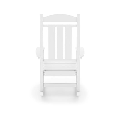 Traditional Porch Rocker Classic HDPE Poly Lumber For Porch, Patio, And Garden Comfort