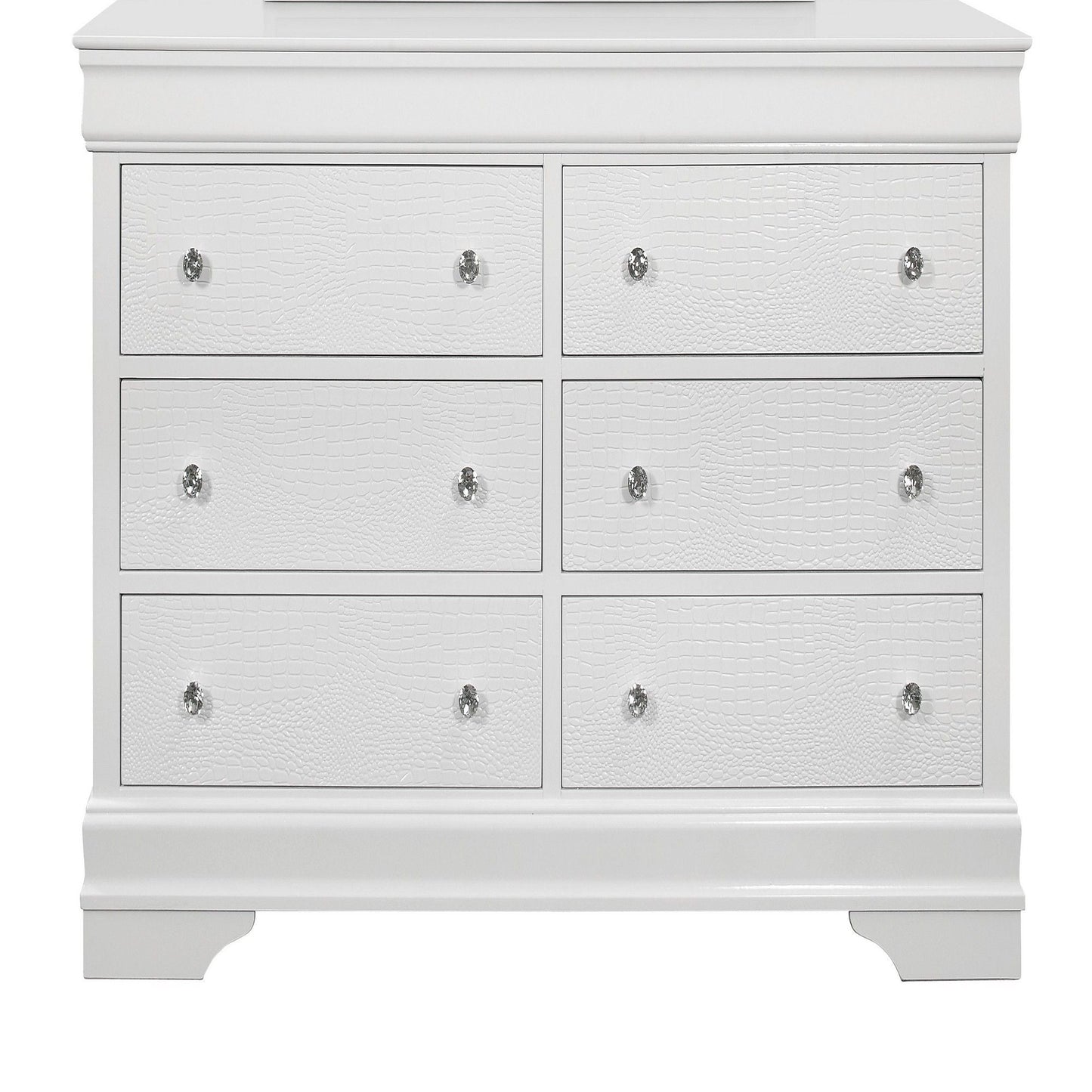 Shaker - 5 Pieces Bedroom Set With Crystal Inspired Tufted Headboard And LED Lighting