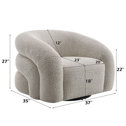Irma - Chair With Swivel - Gray Boucle