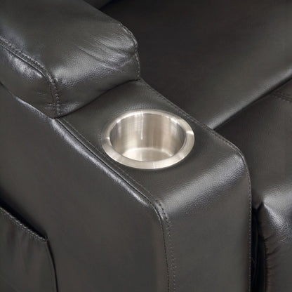 Recliner With Power Lift & Massage - Gunmetal