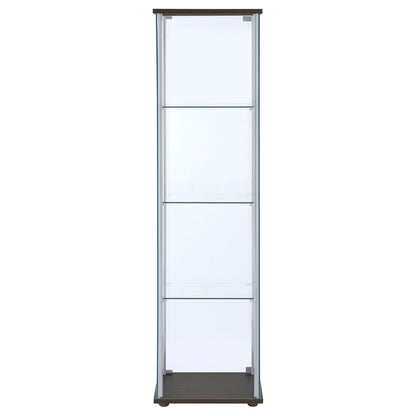 Bellatrix 3-shelf Clear Glass Curio Cabinet Cappuccino