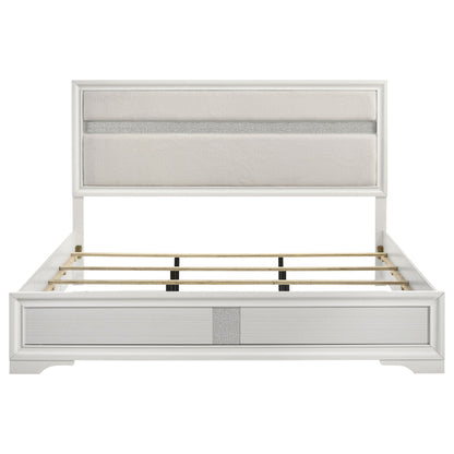 Miranda 54-inch Upholstered Eastern King Panel Bed White