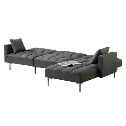 Duzzy - Sectional Sofa - Dark Gray Fabric
