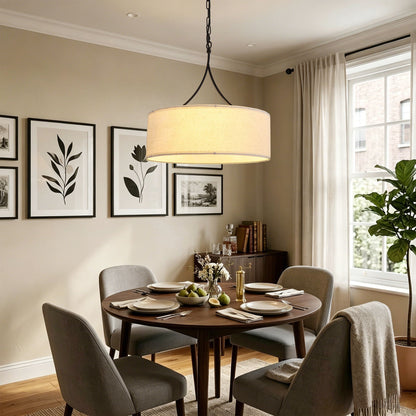 3 Light Drum Pendant Light