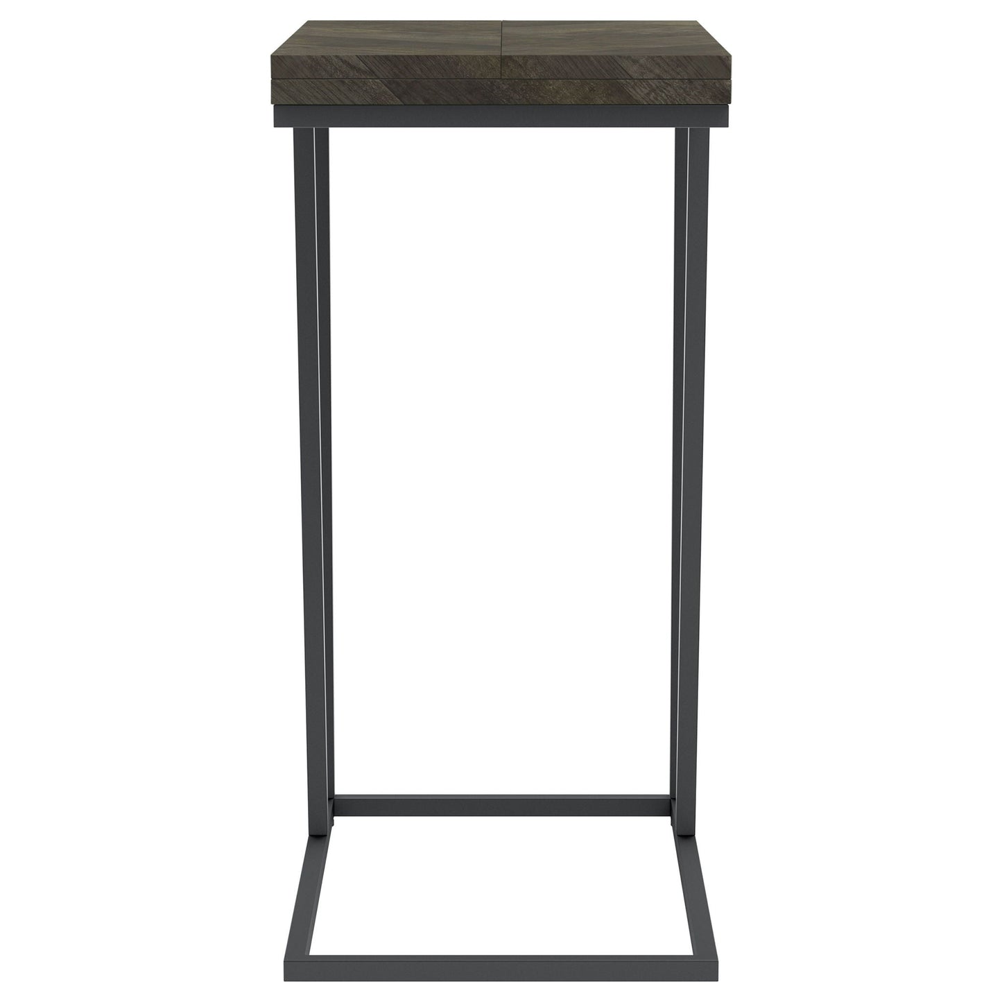 Carly Expandable Engineered Wood C-Shaped Side Table Grey