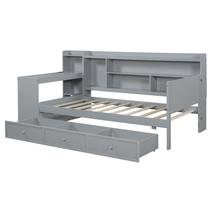 Daybed With 3 Drawers USB Ports And Desk