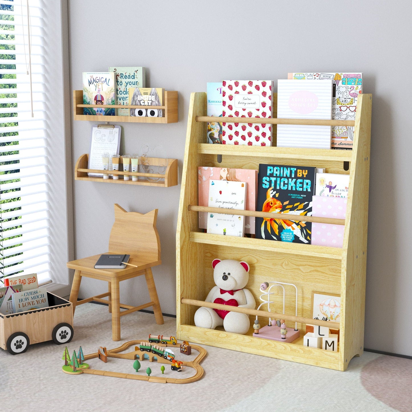 3 Tier Book Shelf, Compact Storage For Bedrooms