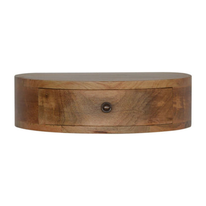 Wall Mounted Rounded Nightstand - Oak