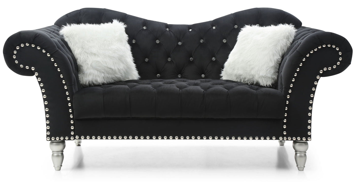 Elegant Round Arm Loveseat