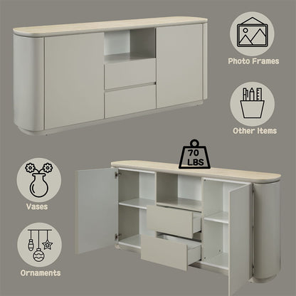 Ingram - Server - Ceramic Top & Light Gray