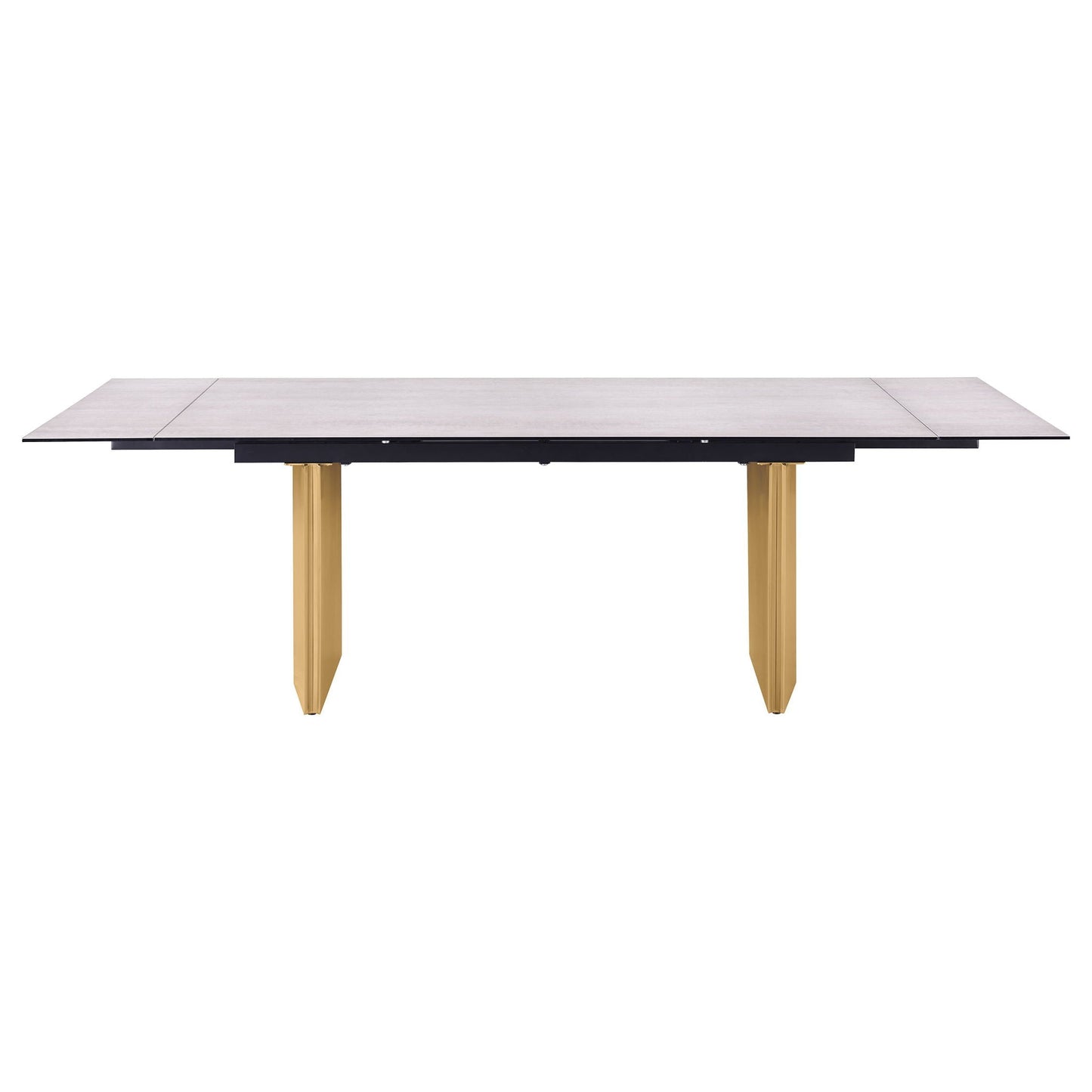 Vesa 97-inch Glass Top Extension Dining Table Beige