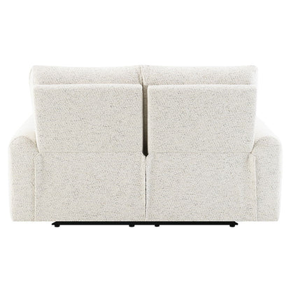 Lalisa - Power Motion Loveseat With USB Port - Cream Chenille