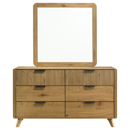 Bennett 6-drawer Bedroom Dresser and Mirror Set Light Oak