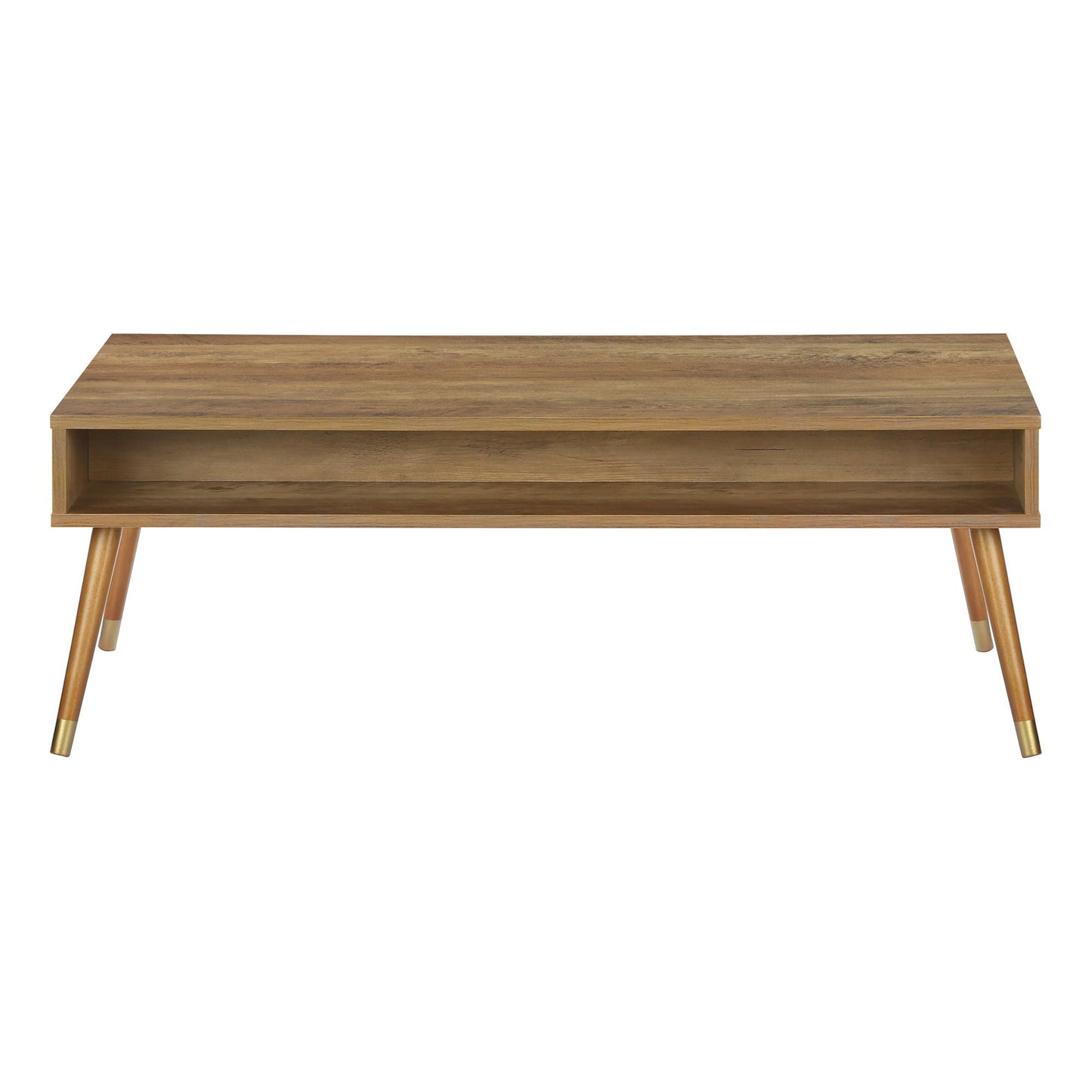 Coffee Table, Accent, Cocktail, Rectangular, Storage, Living Room, Wood Legs, Mid Century - Walnut