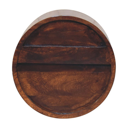Floating Circle Bedside Table - Chestnut