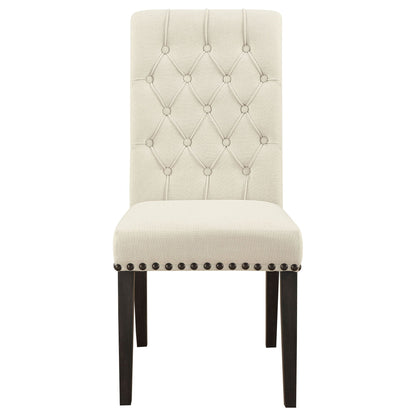 Alana Upholstered Dining Side Chair Beige Smokey Black (Set of 2)