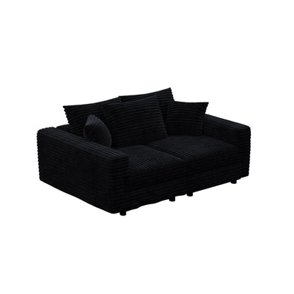 4 Seat Sofa, Modern Comfy Upholstered Sofa Cloud Couch, Deep Seat Couches With Soft Pillows