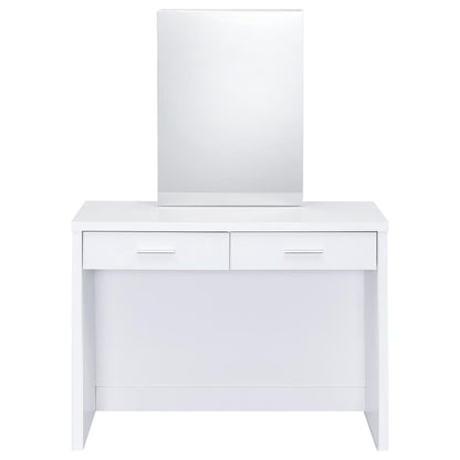 Bunbury Makeup Vanity Table Set Storage Mirror and Stool White