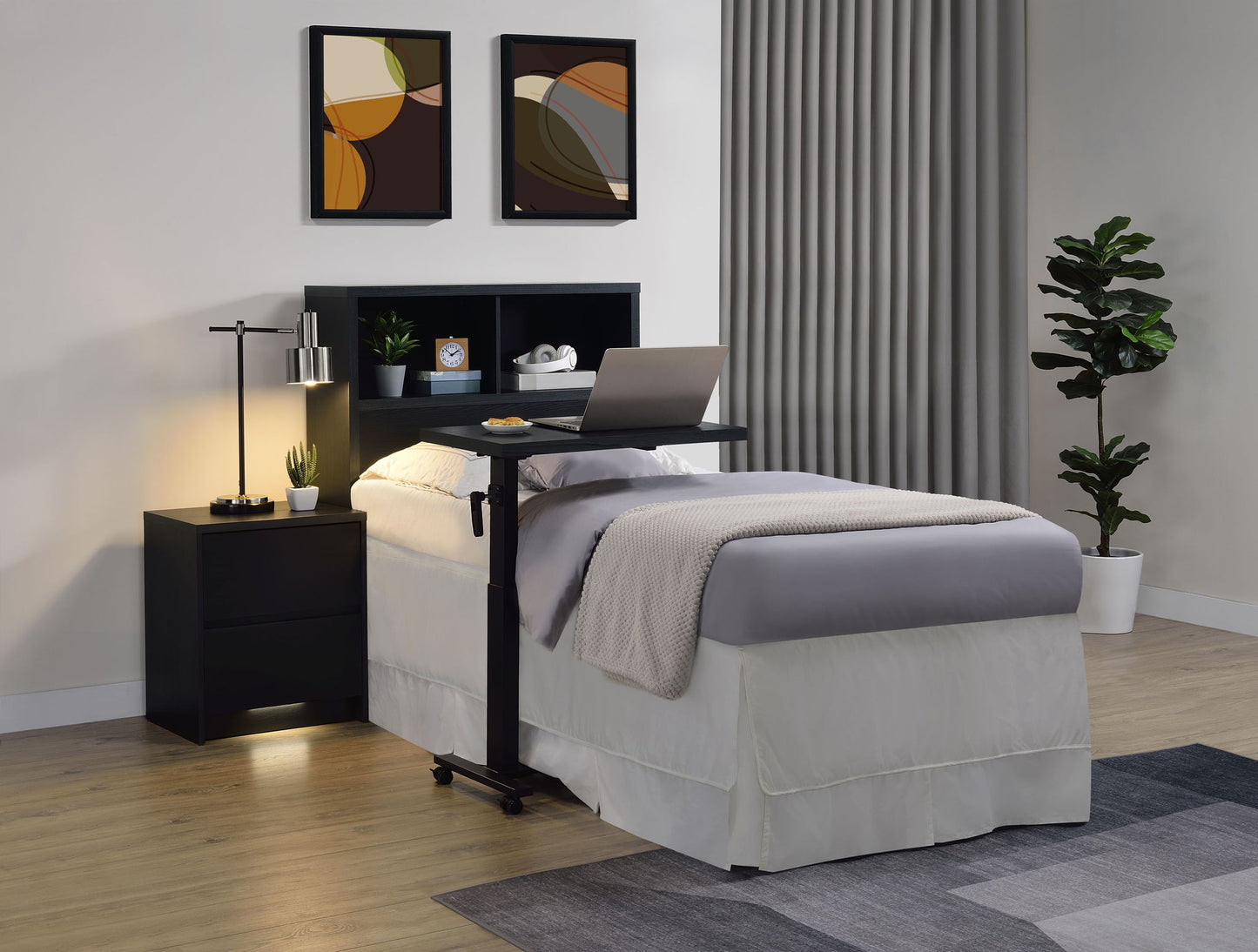 Westpark 49-inch Twin Bookcase Headboard Black