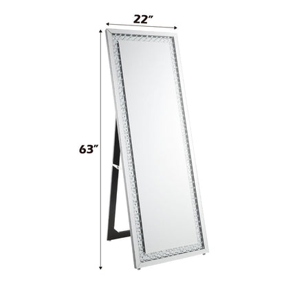 Nysa - Floor Mirror - Mirrored & Faux Crystals
