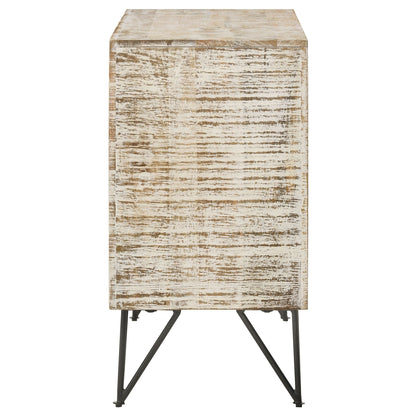 Eileen 2-door Wood Storage Accent Cabinet White Washed